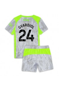 Fotbalové Dres Manchester City Josko Gvardiol #24 Dětské Třetí Oblečení 2025-26 Krátký Rukáv (+ trenýrky)